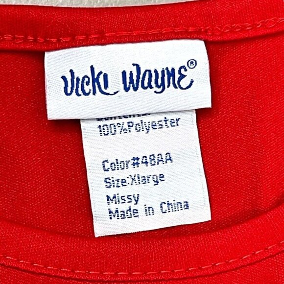 Vicki Wayne Womens Red Sleeveless Polyester Undershirt Layering Tank Size XL - Picture 7 of 8
